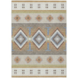 5' X 8' Ivory And Beige Southwestern Washable Indoor Outdoor Area Rug