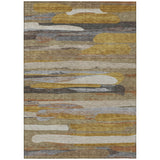 8' X 10' Brown And Charcoal Abstract Washable Indoor Outdoor Area Rug