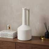 13" White Ceramic Table Vase