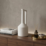 16" White Ceramic Table Vase
