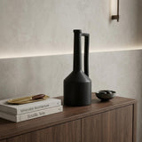 16" Black Ceramic Table Vase