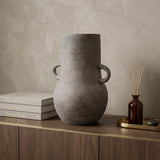 10" Brown Ceramic Amphora Table Vase