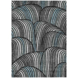 3' X 5' Black And Gray Abstract Washable Indoor Outdoor Area Rug