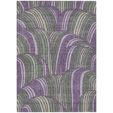 5' X 8' Plum And Purple Abstract Washable Indoor Outdoor Area Rug
