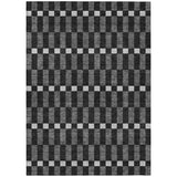 3' X 5' Black And Graphite Geometric Washable Indoor Outdoor Area Rug