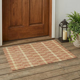 3' X 5' Gold And Copper Geometric Washable Indoor Outdoor Area Rug