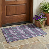 3' X 5' Plum And Lavender Geometric Washable Indoor Outdoor Area Rug