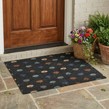 3' X 5' Black And Navy Blue Geometric Washable Indoor Outdoor Area Rug