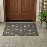 3' X 5' Charcoal And Orange Geometric Washable Indoor Outdoor Area Rug