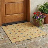 3' X 5' Gold And Orange Geometric Washable Indoor Outdoor Area Rug