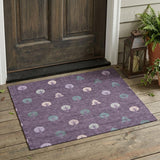 3' X 5' Plum And Purple Geometric Washable Indoor Outdoor Area Rug