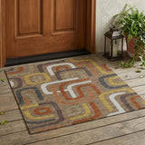 3' X 5' Coffee And Chocolate Geometric Washable Indoor Outdoor Area Rug