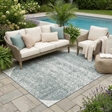 5' X 8' Ivory And Wheat Geometric Washable Indoor Outdoor Area Rug