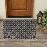 3' X 5' Black And Silver Geometric Washable Indoor Outdoor Area Rug