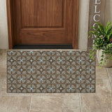 3' X 5' Chocolate And Brown Geometric Washable Indoor Outdoor Area Rug
