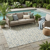 5' X 8' Ivory And Beige Geometric Washable Indoor Outdoor Area Rug
