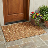 3' X 5' Orange And Copper Geometric Washable Indoor Outdoor Area Rug