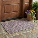 3' X 5' Purple And Gold Geometric Washable Indoor Outdoor Area Rug