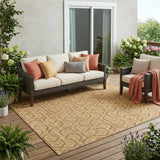 5' X 8' Gold And Copper Geometric Washable Indoor Outdoor Area Rug