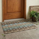 3' X 5' Brown And Chocolate Geometric Washable Indoor Outdoor Area Rug