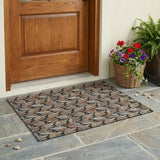 3' X 5' Black And Gray Botanical Leaves Washable Indoor Outdoor Area Rug
