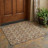3' X 5' Chocolate And Brown Botanical Leaves Washable Indoor Outdoor Area Rug