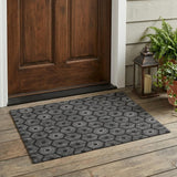 3' X 5' Black And Gray Geometric Washable Indoor Outdoor Area Rug