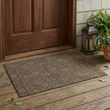 3' X 5' Chocolate And Brown Geometric Washable Indoor Outdoor Area Rug