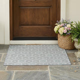 3' X 5' Silver And Granite Gray Geometric Washable Indoor Outdoor Area Rug