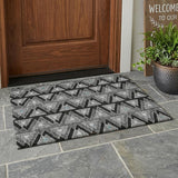 3' X 5' Black And Gray Geometric Washable Indoor Outdoor Area Rug