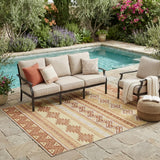 5' X 8' Gold And Copper Southwestern Washable Indoor Outdoor Area Rug