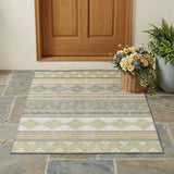 3' X 5' Ivory And Beige Southwestern Washable Indoor Outdoor Area Rug