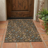 3' X 5' Chocolate And Brown Cactus Washable Indoor Outdoor Area Rug