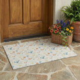 3' X 5' Ivory And Beige Cactus Washable Indoor Outdoor Area Rug