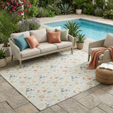 5' X 8' Ivory And Beige Cactus Washable Indoor Outdoor Area Rug