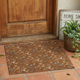 3' X 5' Orange And Copper Cactus Washable Indoor Outdoor Area Rug