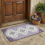 3' X 5' Purple And Lilac Geometric Washable Indoor Outdoor Area Rug