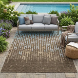 5' X 8' Chocolate And Brown Abstract Washable Indoor Outdoor Area Rug