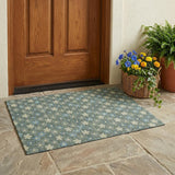 3' X 5' Green And Sage Floral Washable Indoor Outdoor Area Rug