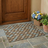 3' X 5' Chocolate And Brown Floral Washable Indoor Outdoor Area Rug