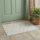 3' X 5' Ivory And Beige Floral Washable Indoor Outdoor Area Rug