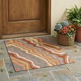 3' X 5' Orange And Copper Abstract Washable Indoor Outdoor Area Rug