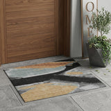 3' X 5' Black And Gray Abstract Washable Indoor Outdoor Area Rug