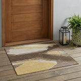 3' X 5' Chocolate And Brown Abstract Washable Indoor Outdoor Area Rug