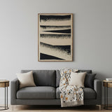 Revelin Large Fabric Collage Framed Linen Framed Wall Art Brown Framed Wall Art