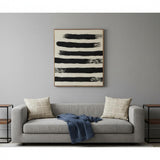 Rollins Large Cream w And Black Stripes Wool Framed Art Brown Framed Wall Art