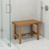18" X 24" Brown Teak Rectangular Shower Bench