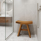 18" X 18" Brown Teak Rectangular Shower Bench