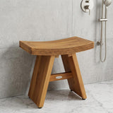 18" X 18" Brown Teak Rectangular Shower Bench