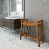18" X 26" Brown Teak Rectangular Shower Bench